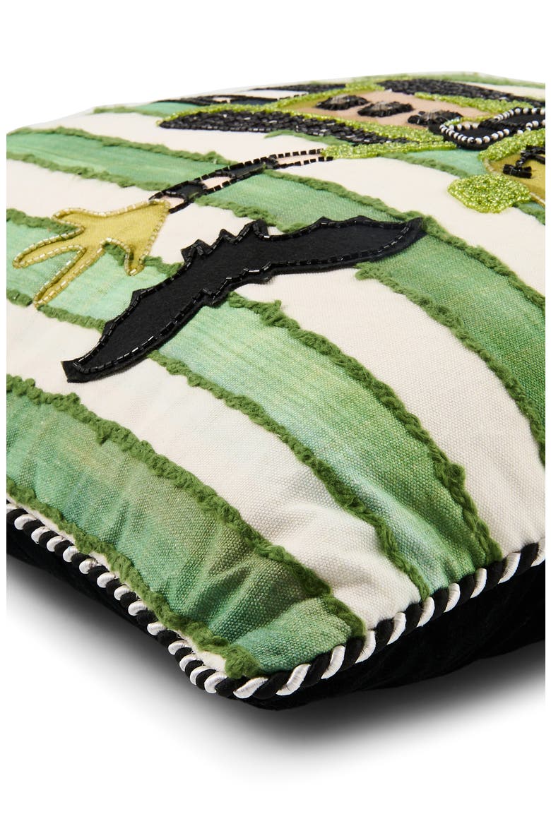 Frankenstein Throw Pillow, Alternate, color, GREEN