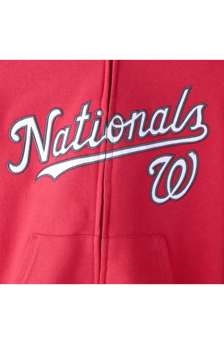 Outerstuff Youth Red Washington Nationals Team Color Wordmark Full-Zip Hoodie, Alternate, color, Red