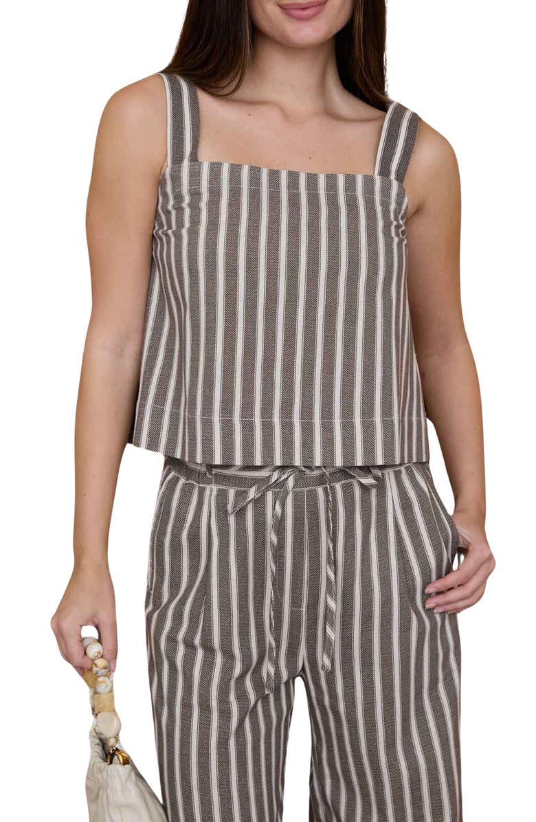 Blu Pepper Stripe Square Neck Tank, Main, color,