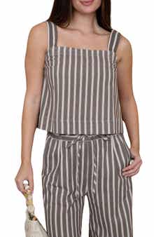 Blu Pepper Stripe Square Neck Tank