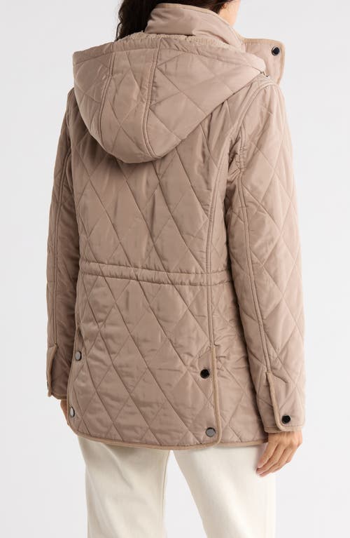 Lucky Brand Missy Diamond Quilt Puffer Jacket In Brown