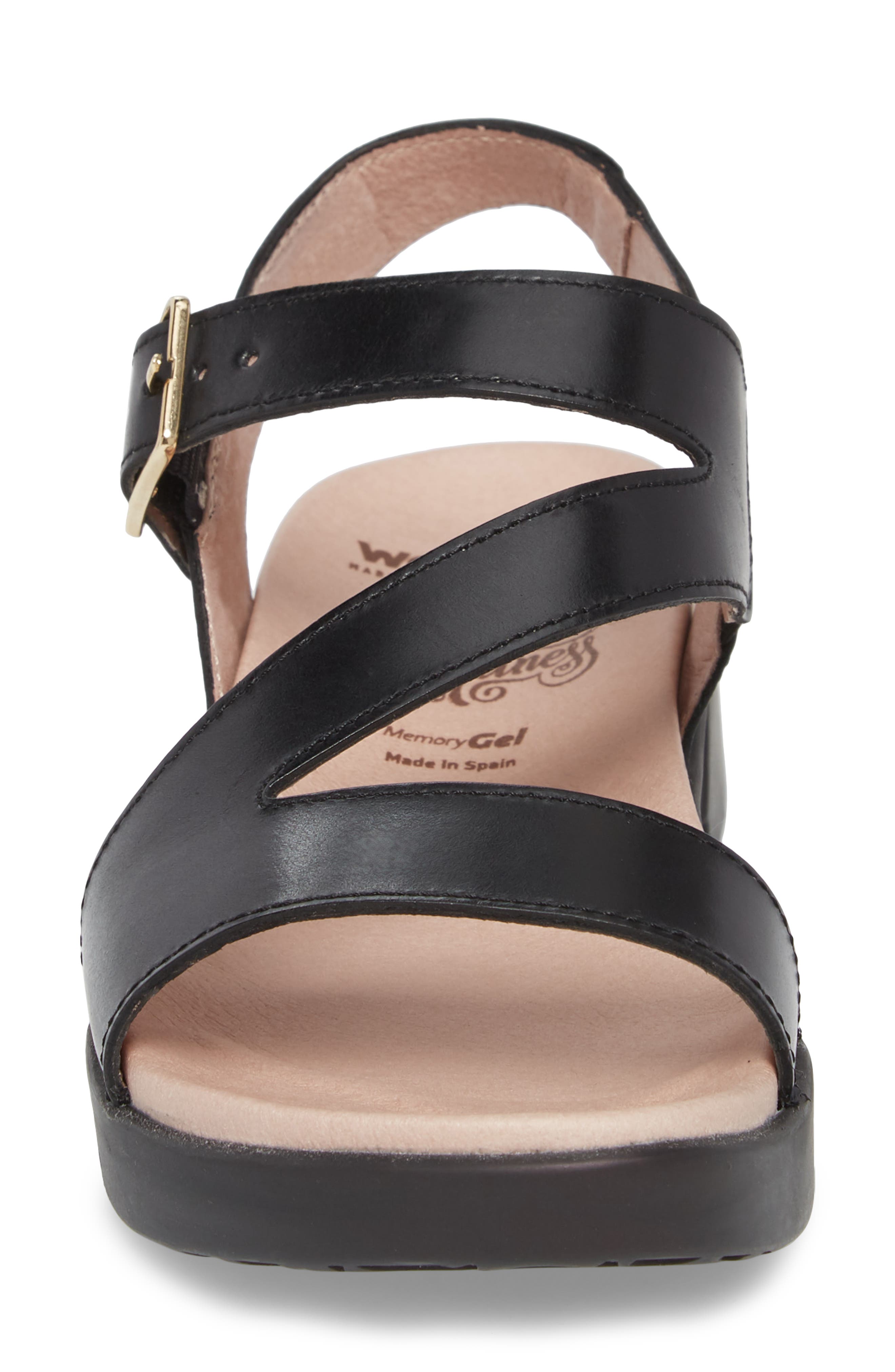 Platform Wedge Sandal, Alternate, color, BLACK LEATHER