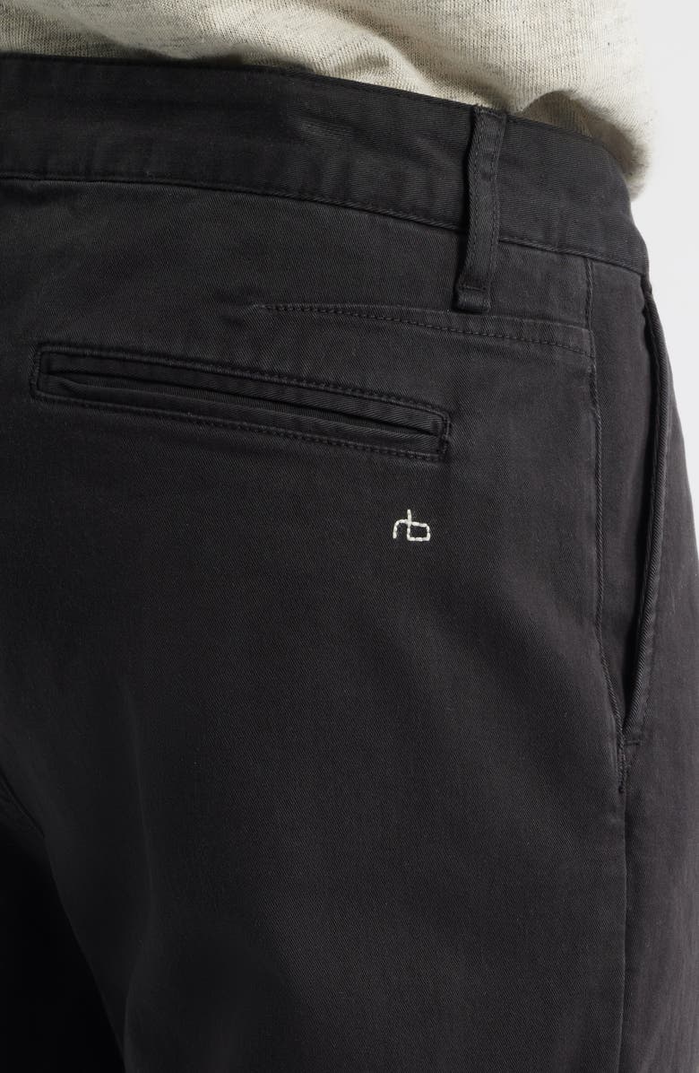 rag & bone Evan Trim Fit Pleated Stretch Cotton Chinos, Alternate, color, Black