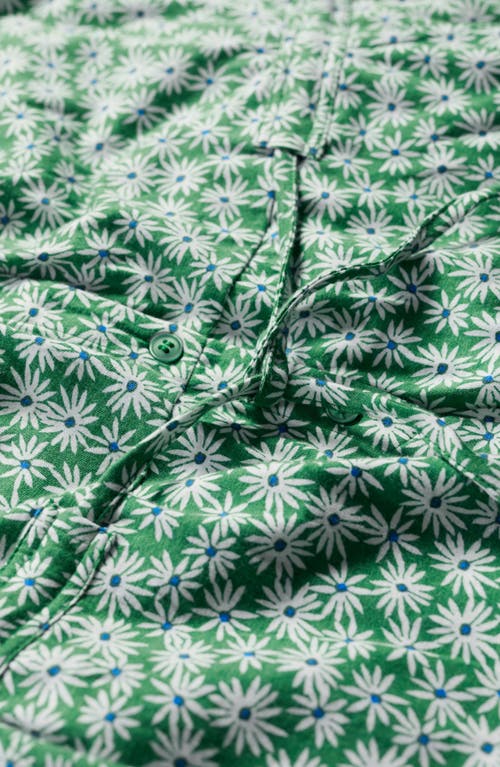 Seasalt Cornwall Rose Trellis Crop Wide Leg Organic Cotton Blend Jumpsuit In Green