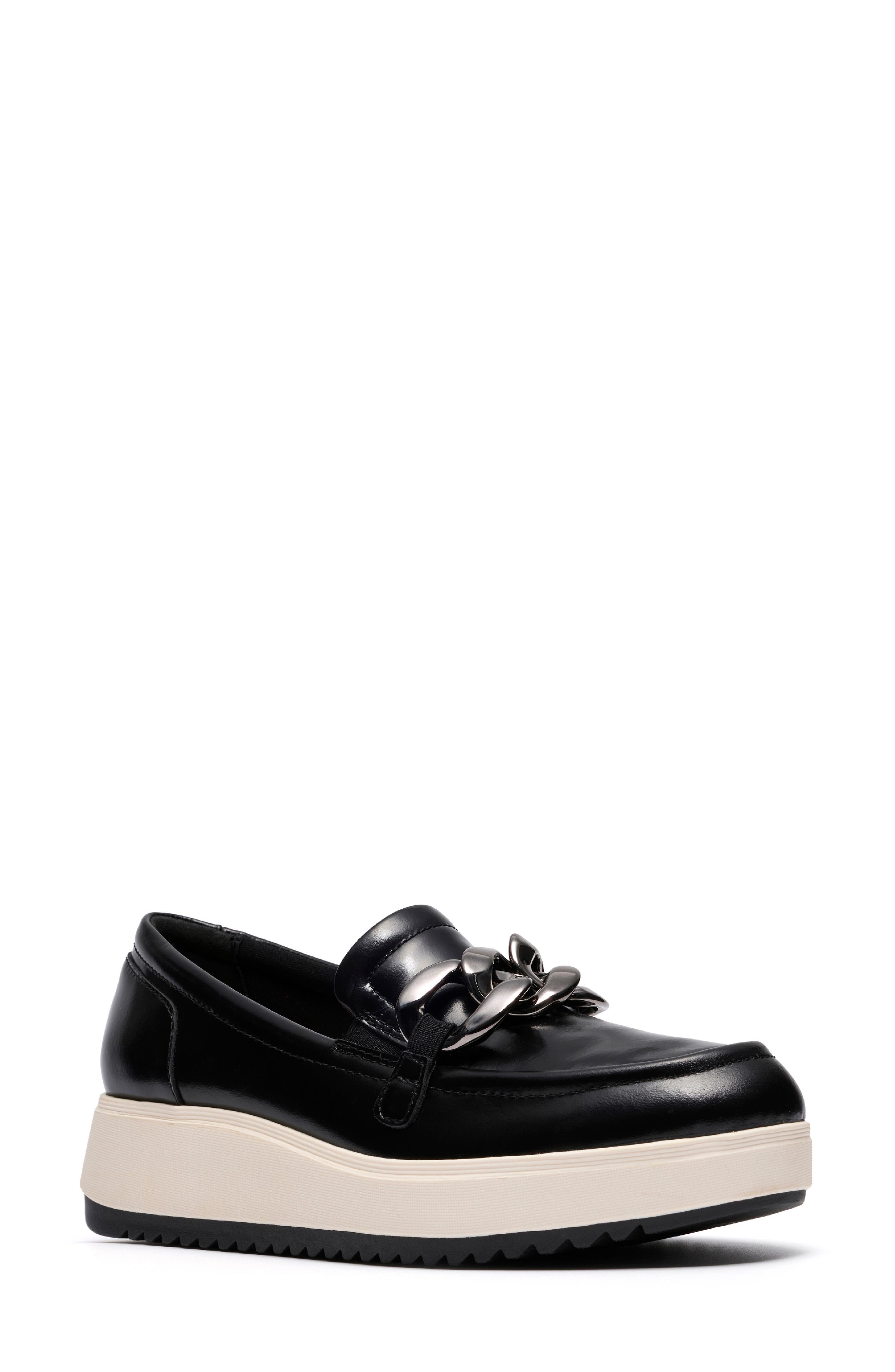 Zylah May Chain Wedge Loafer, Main, color, BLACK