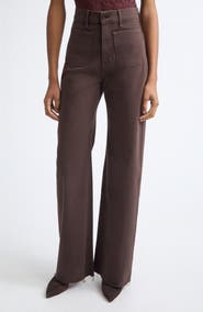 Veronica Beard Grant High Waist Wide Leg Jeans