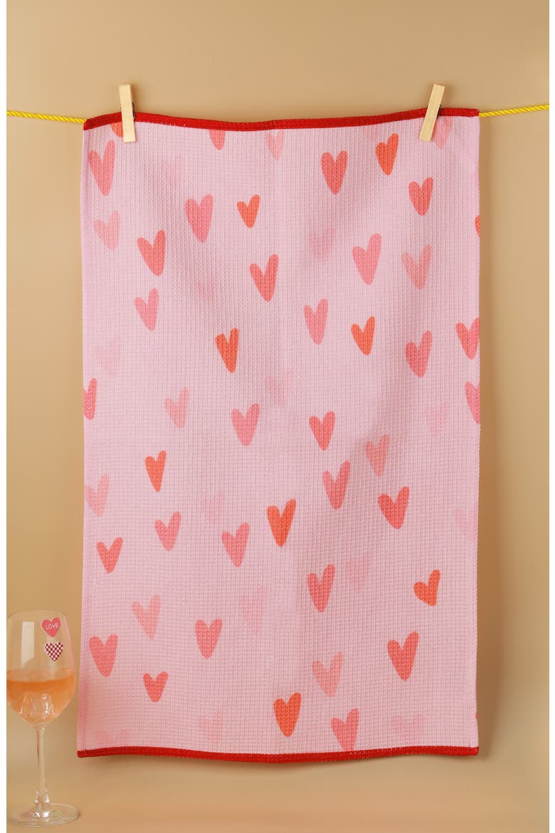 Perfect Pair Set of 3 Kitchen Towels, Alternate, color, PINK/ RED/ BLUE/ CREAM