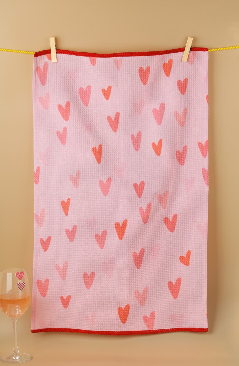 Tiramisu Perfect Pair Set of 3 Kitchen Towels, Alternate, color, Pink/ Red/ Blue/ Cream