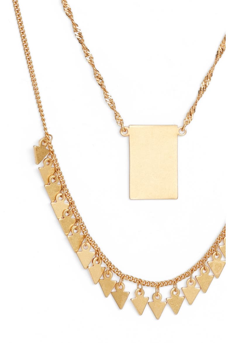 Dancing Arrow Layered Necklace, Alternate, color, VINTAGE GOLD
