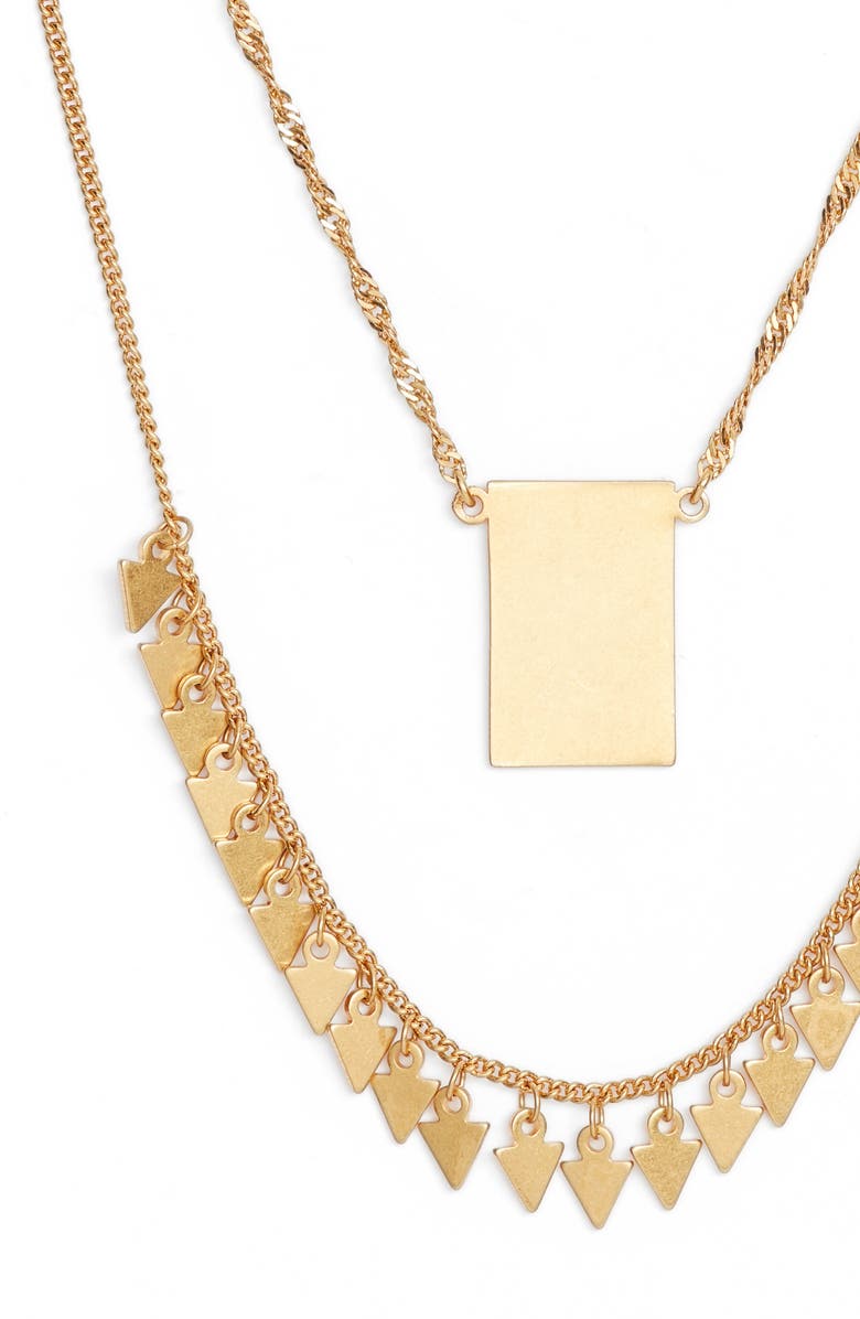 Madewell Dancing Arrow Layered Necklace, Alternate, color, 