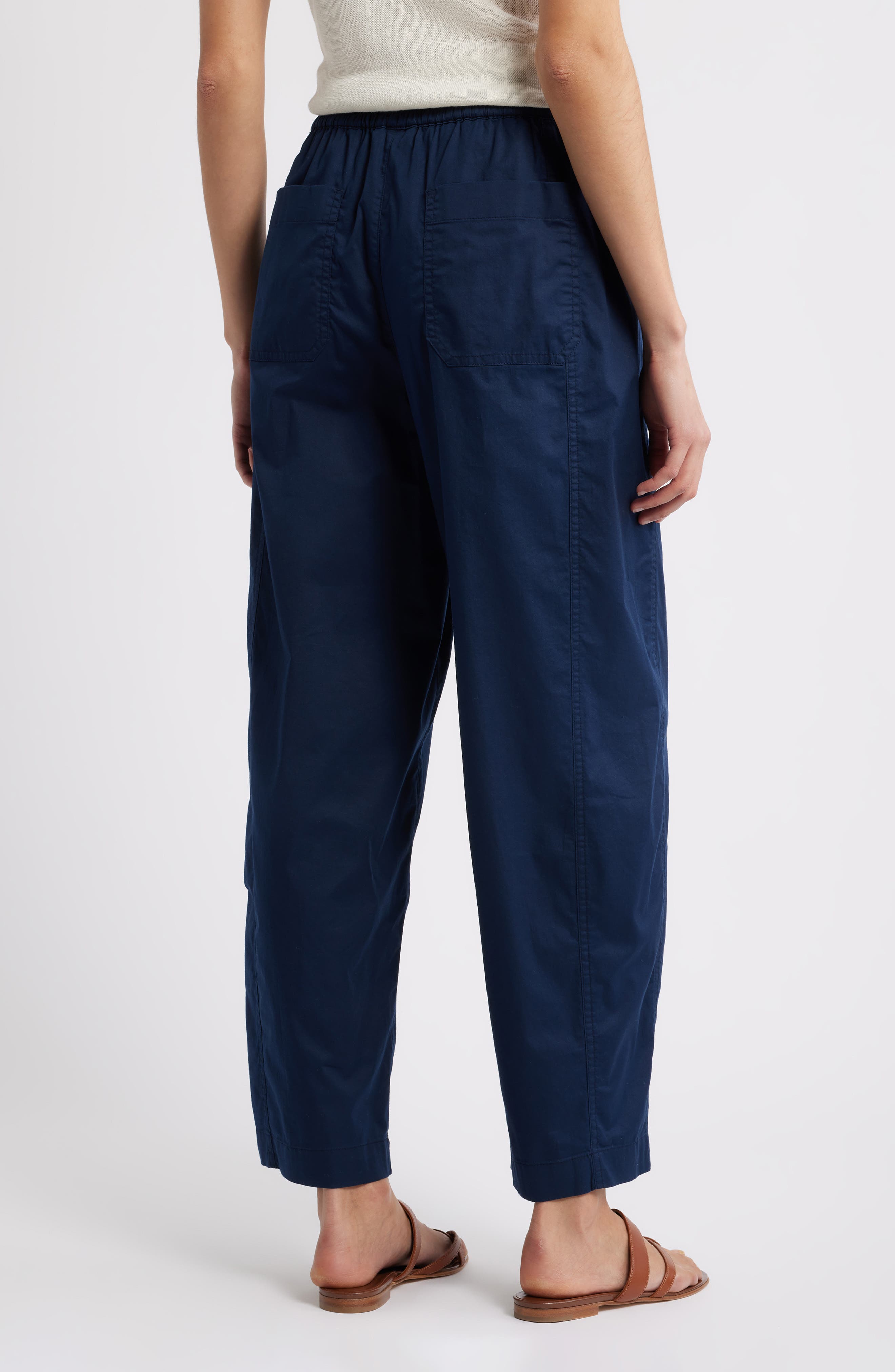 Stretch Cotton Drawstring Ankle Pants - image 4