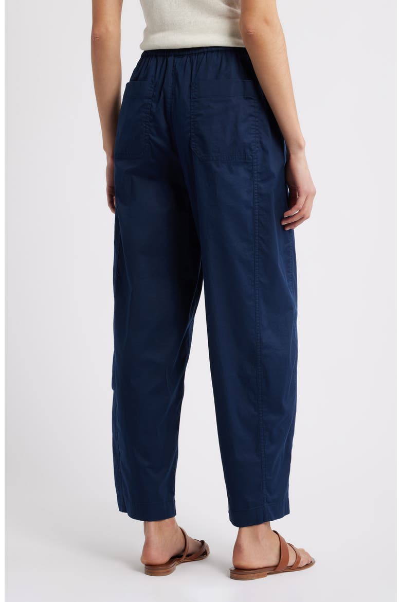 Stretch Cotton Drawstring Ankle Pants, Alternate, color, NAVY STILL