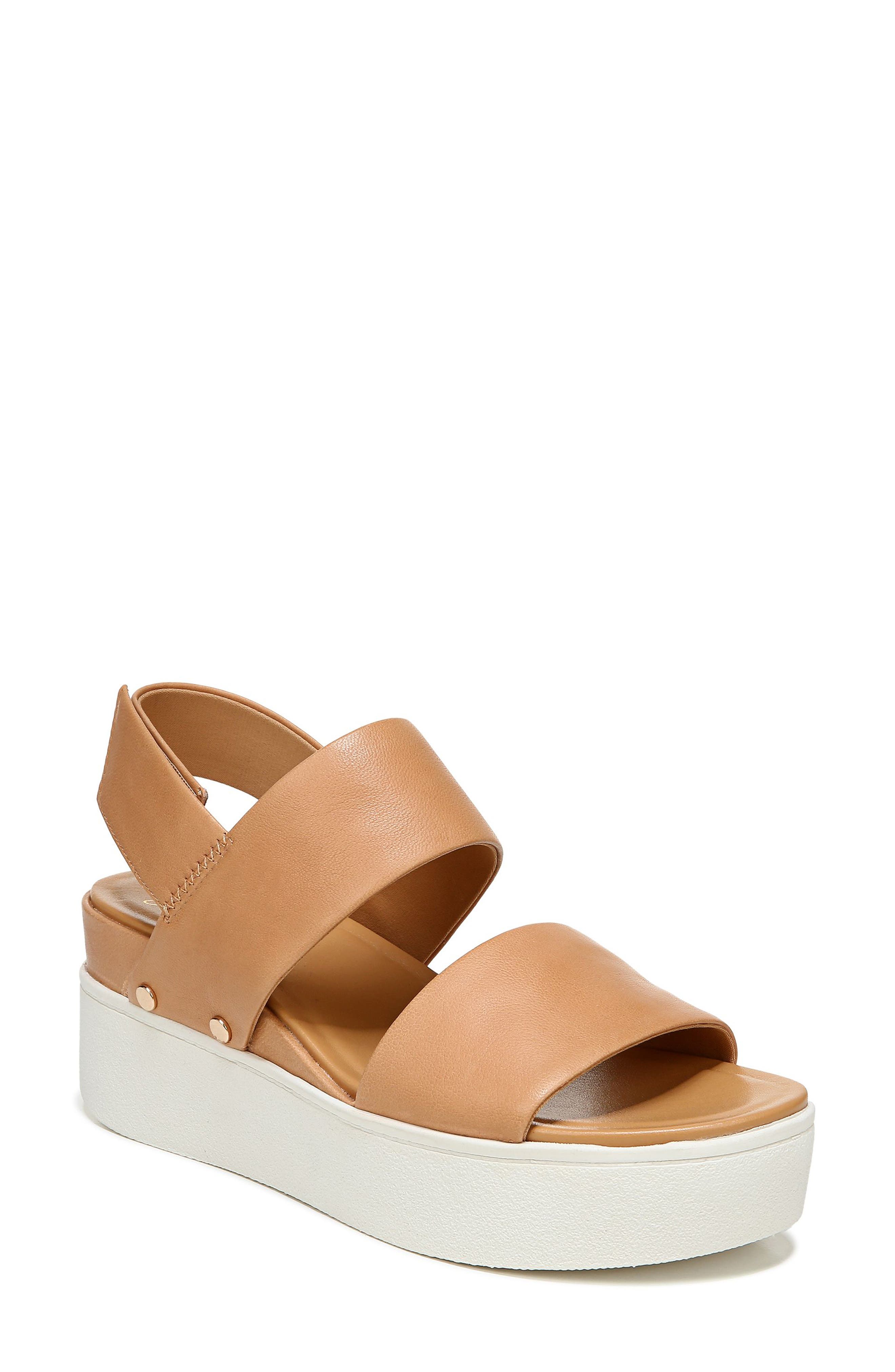 Bermuda Platform Sandal, Main, color, CASHEW LEATHER