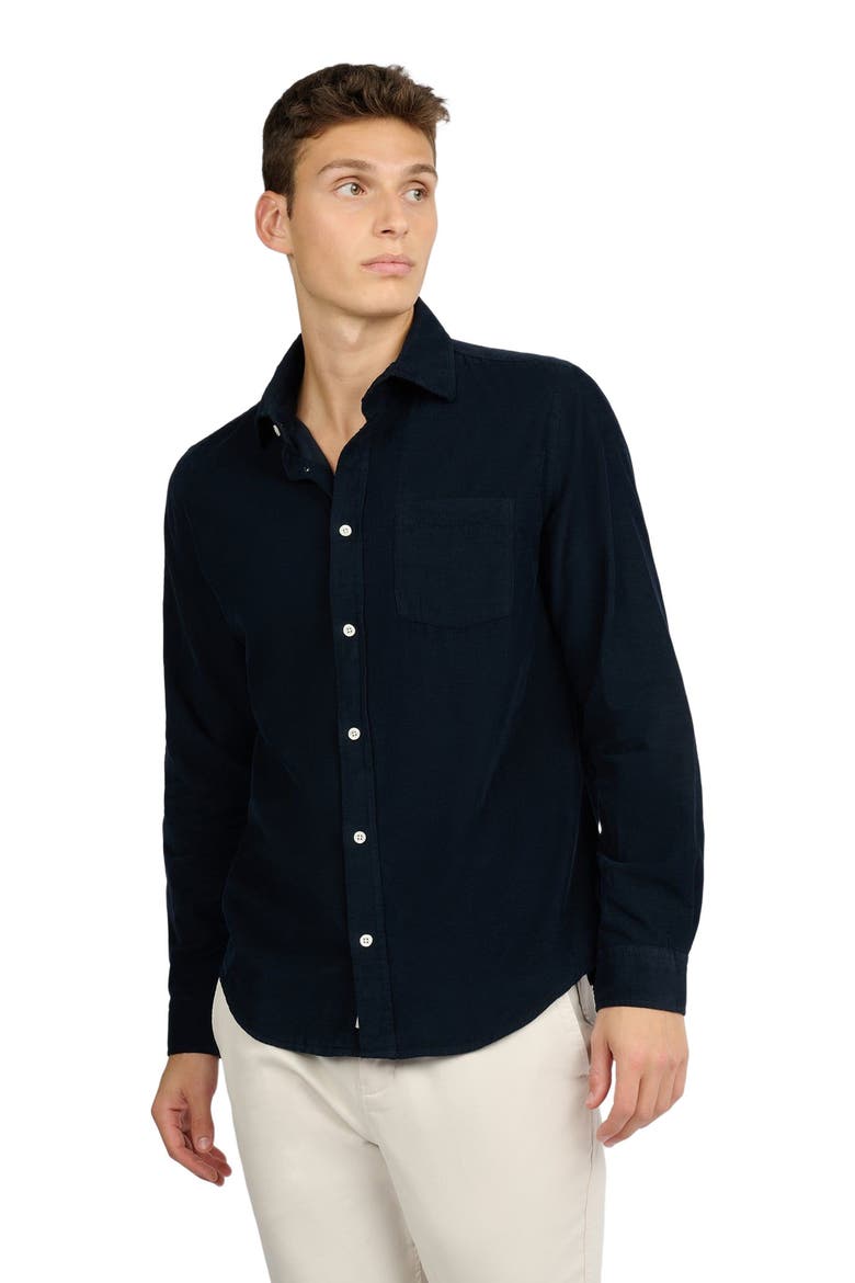 Micro Cord Long Sleeve Button Down, Alternate, color, MIDNIGHT