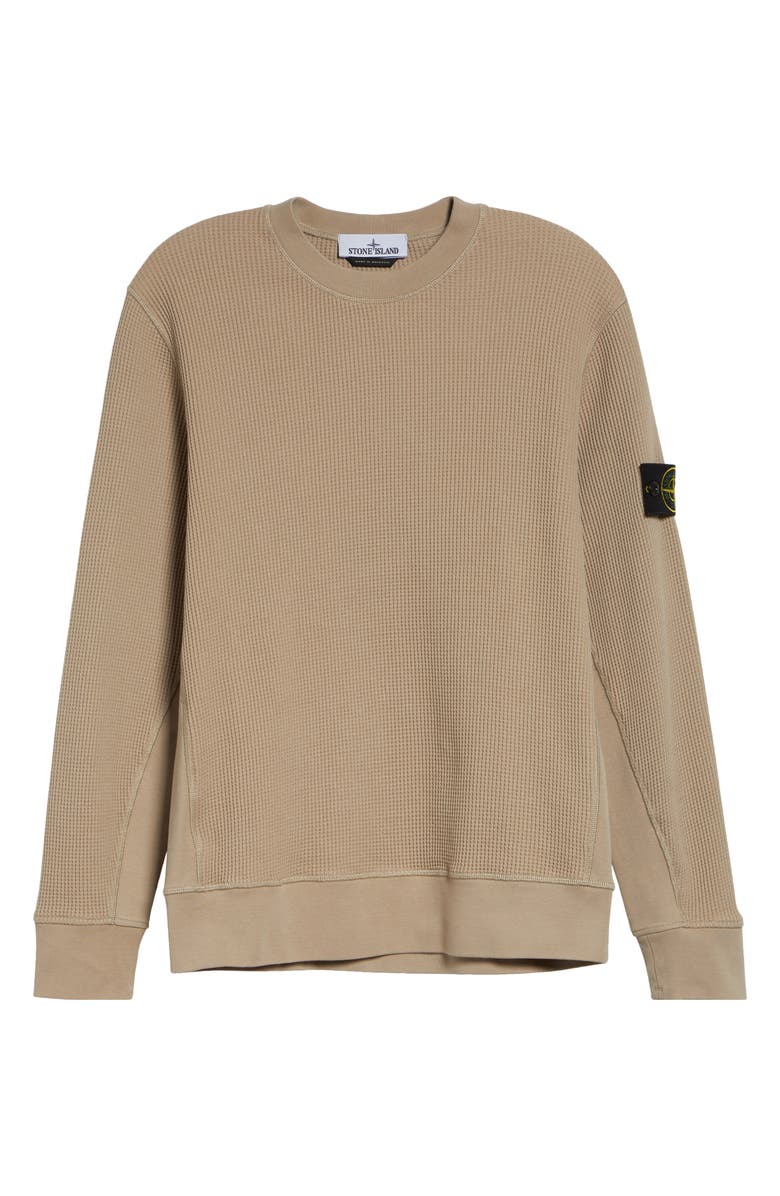 Stone Island Cotton Waffle Knit Sweatshirt, Alternate, color, Desert