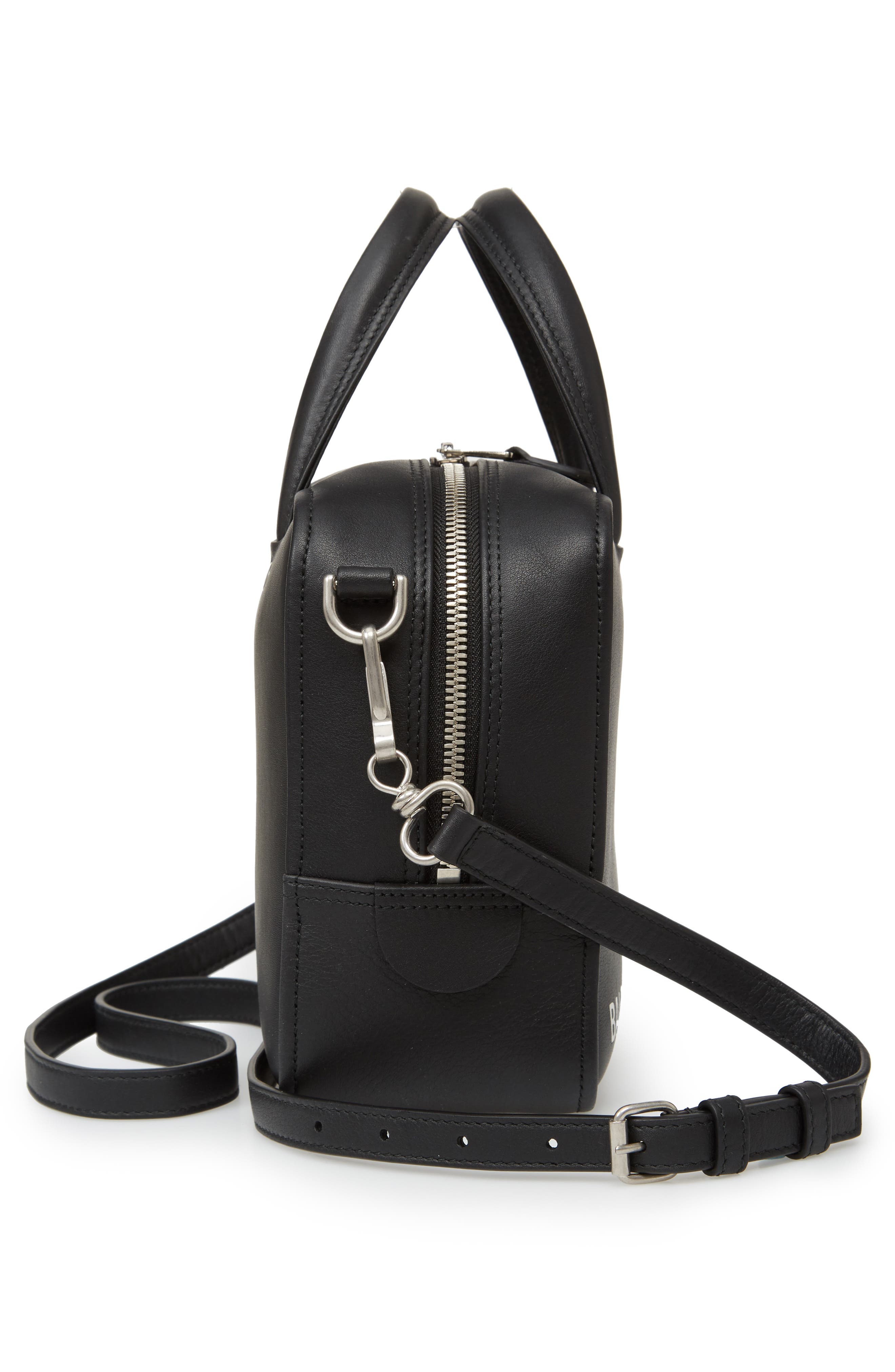 Balenciaga Extra Small Triangle Leather Satchel, Alternate, color, 