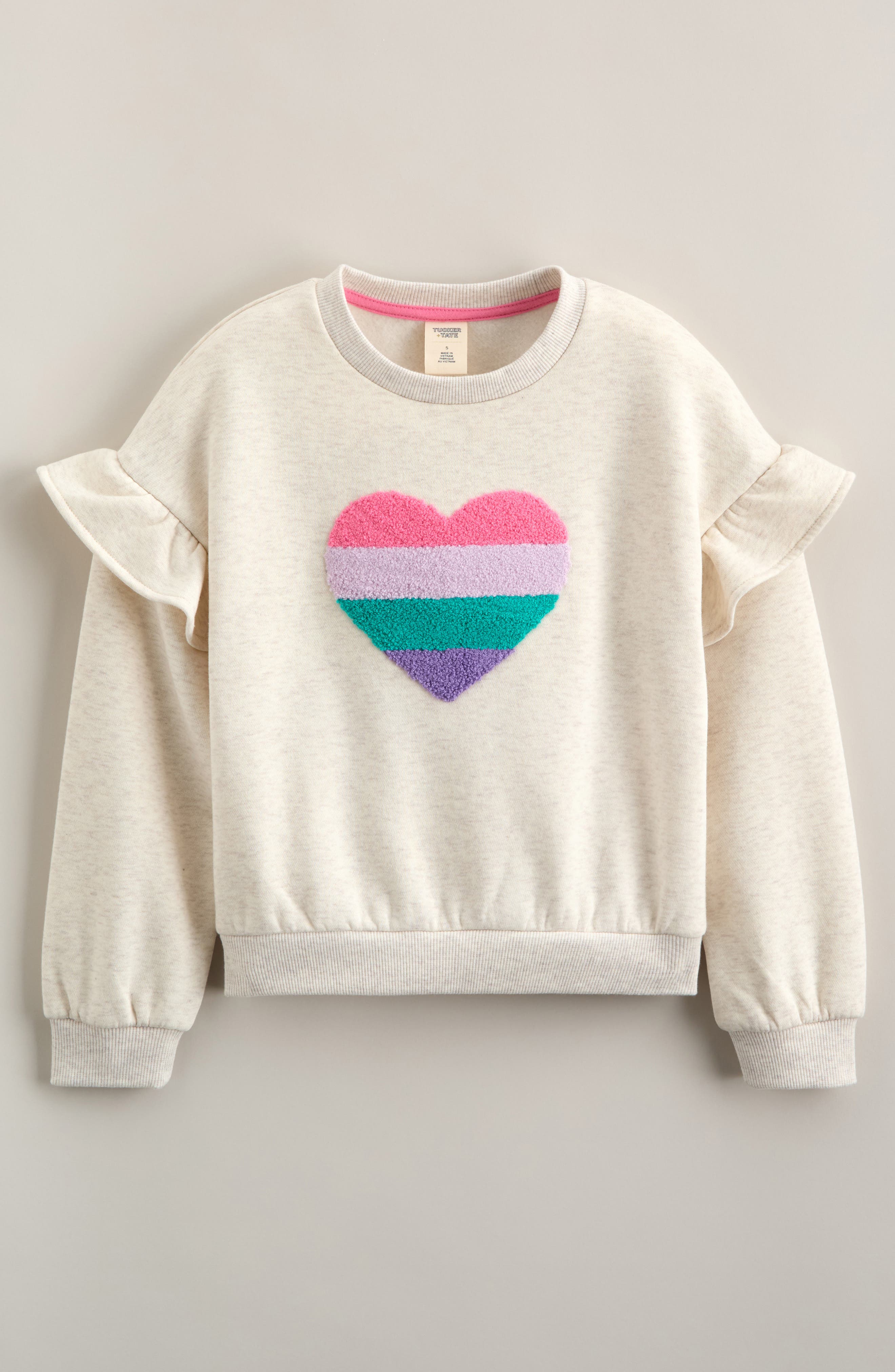 BEIGE OATMEAL HEATHER HEART