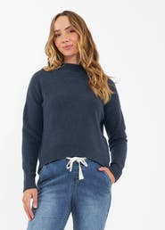 Ripe Maternity Jade Crop Nursing Knit Denim Marle