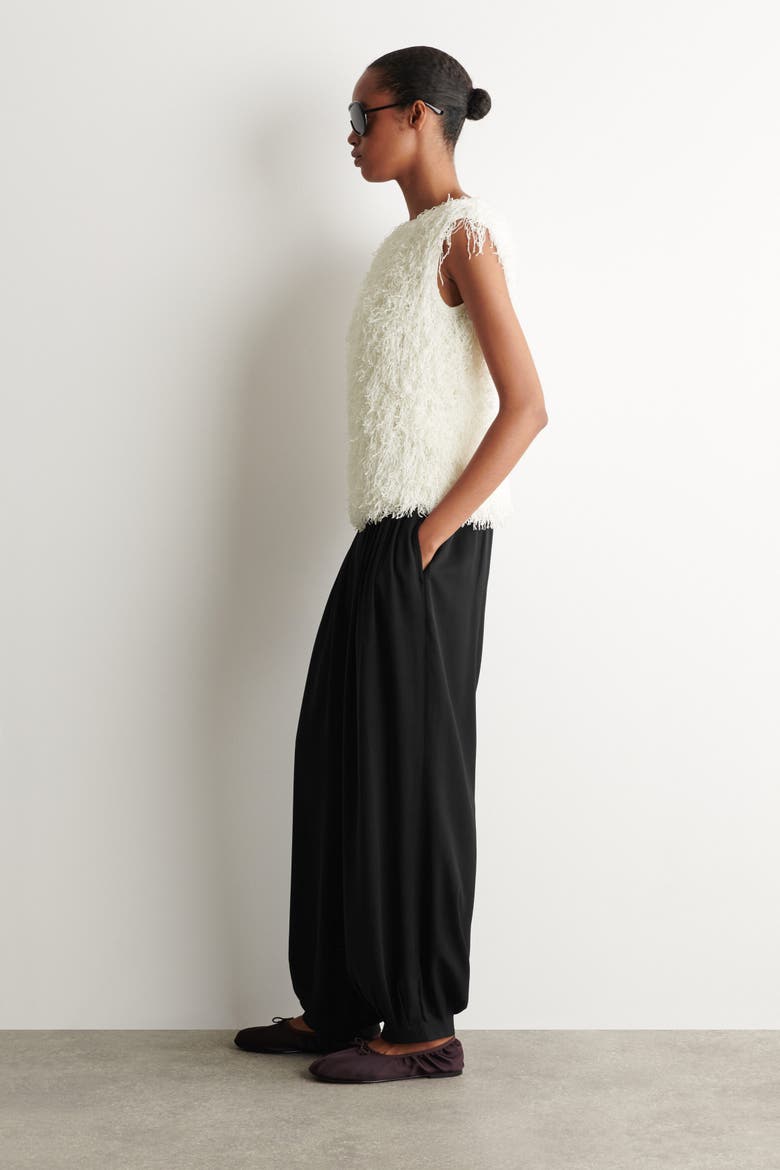 Fringed Knitted Top, Alternate, color, WHITE