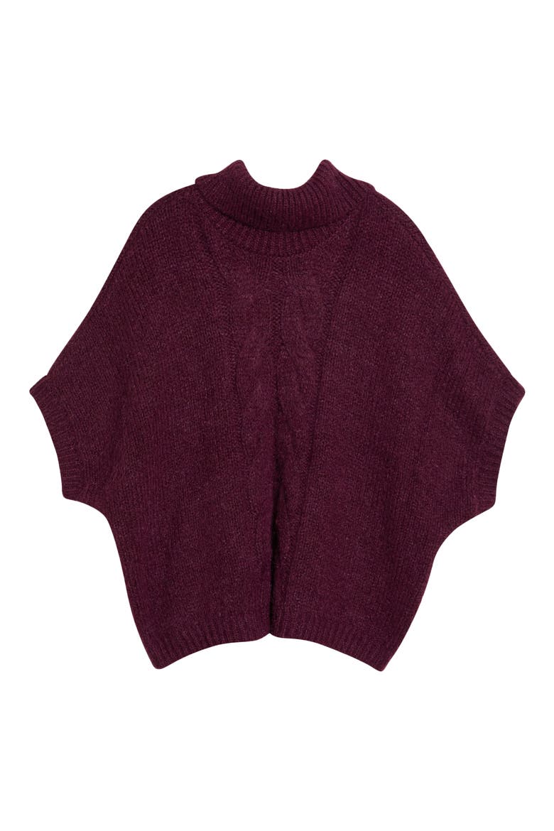 Dolman Sleeve Turtleneck Sweater, Alternate, color, WINE
