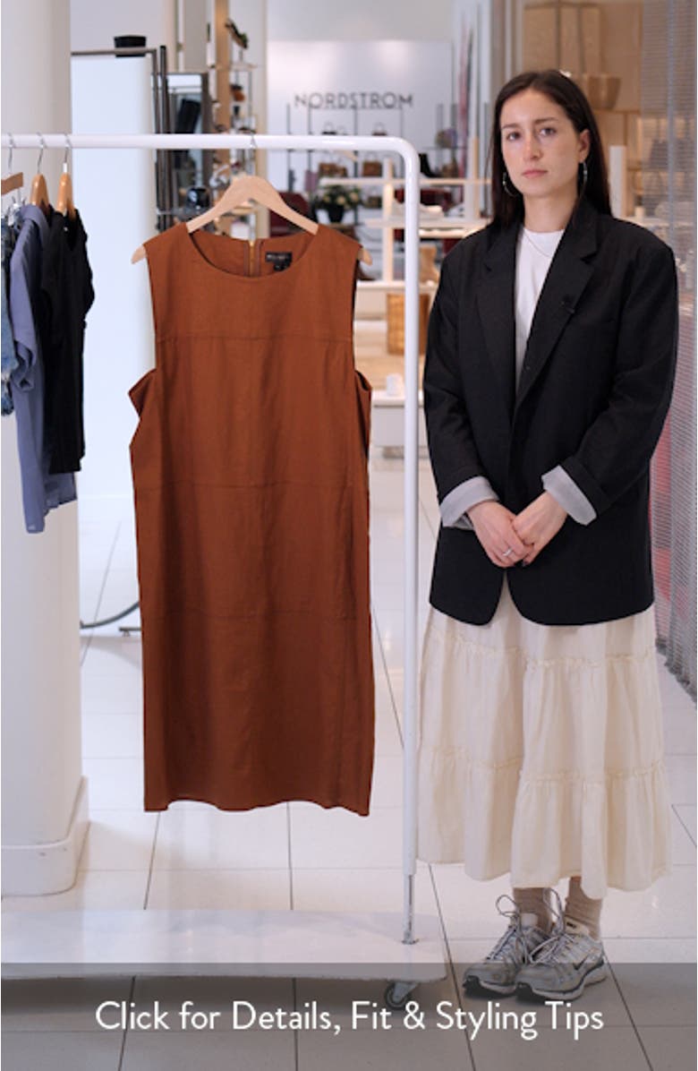 Linen Blend Shift Dress, sales video thumbnail
