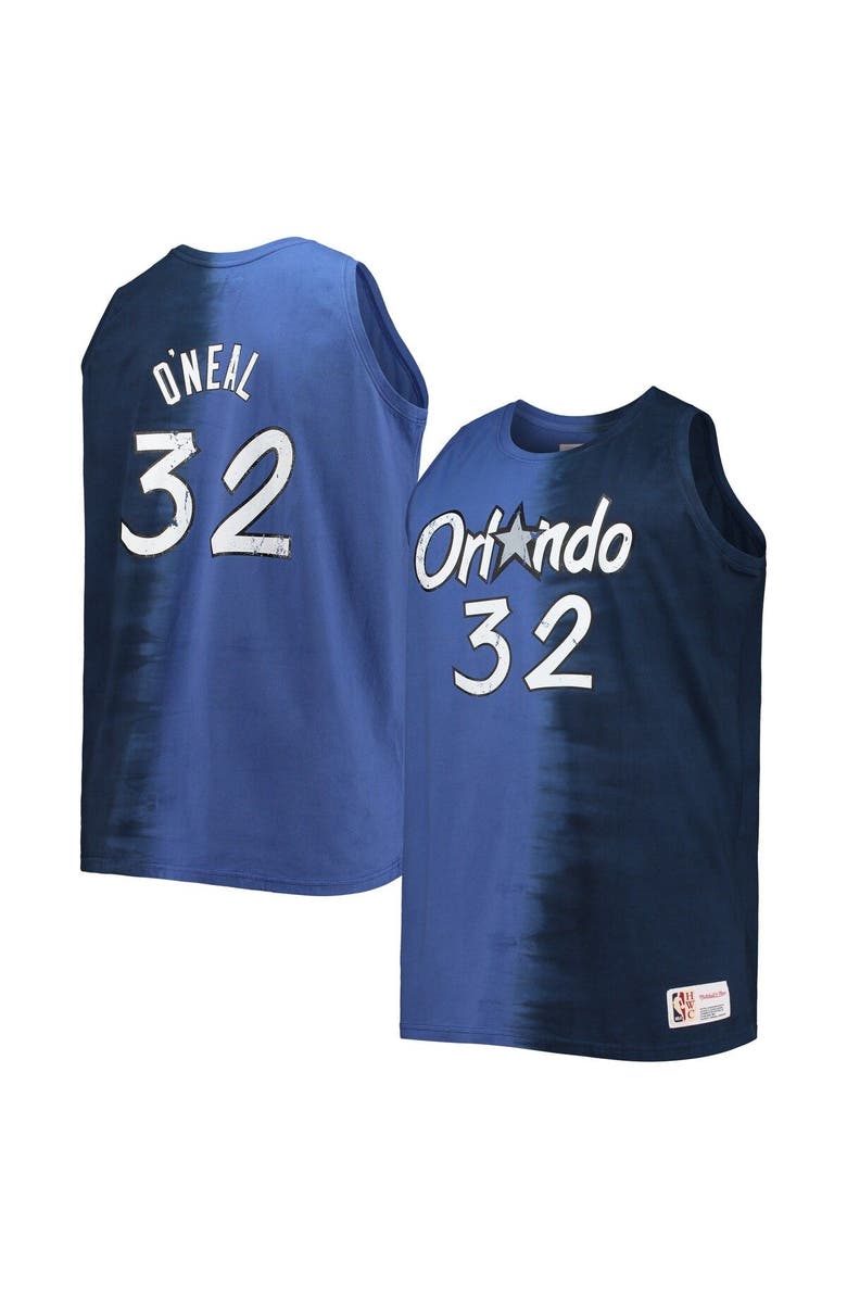 Mitchell & Ness Men's Mitchell & Ness Shaquille O'Neal Blue/Navy Orlando Magic Big & Tall Profile Tie-Dye Player Tank Top, Main, color,