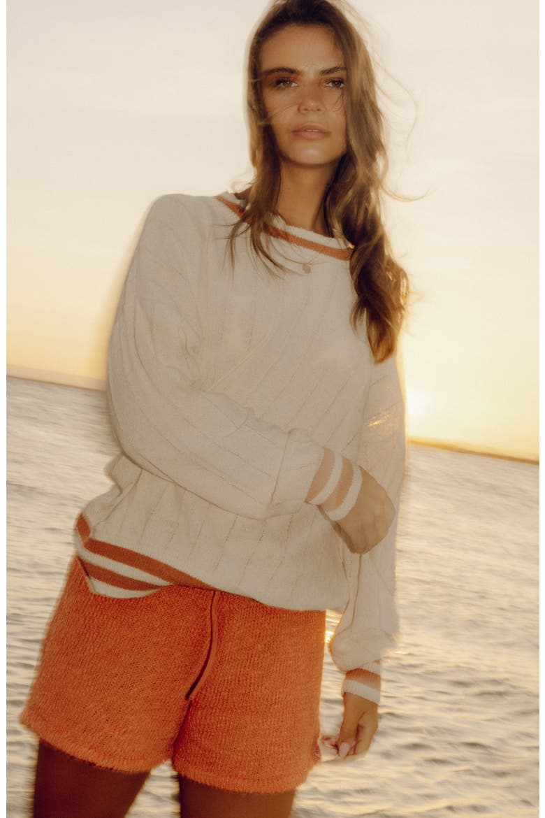 Classic Days Oversize Cotton Blend Sweater, Alternate, color, WHITECAP