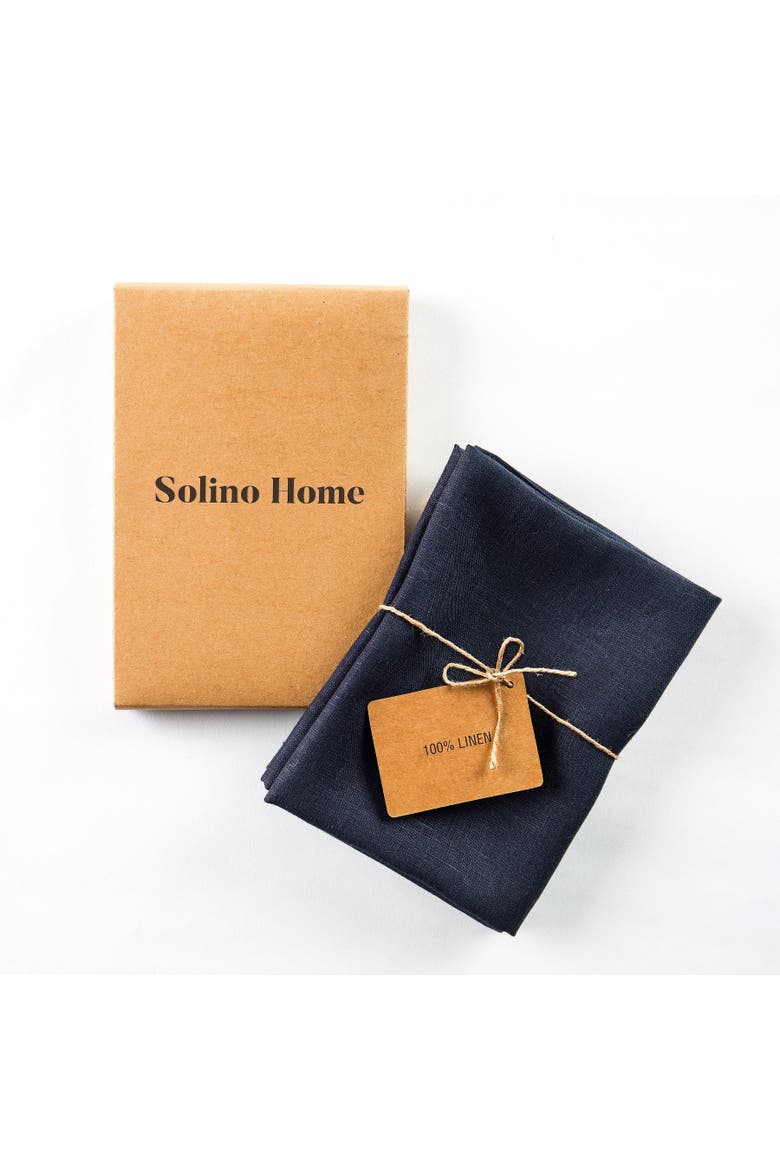 Linen Kitchen Towels Set of 2, 17 x 26" - Kitchen Linen, Alternate, color, Navy