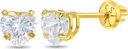 In Season Jewelry 14k Classic Heart Cubic Zirconia Solitaire