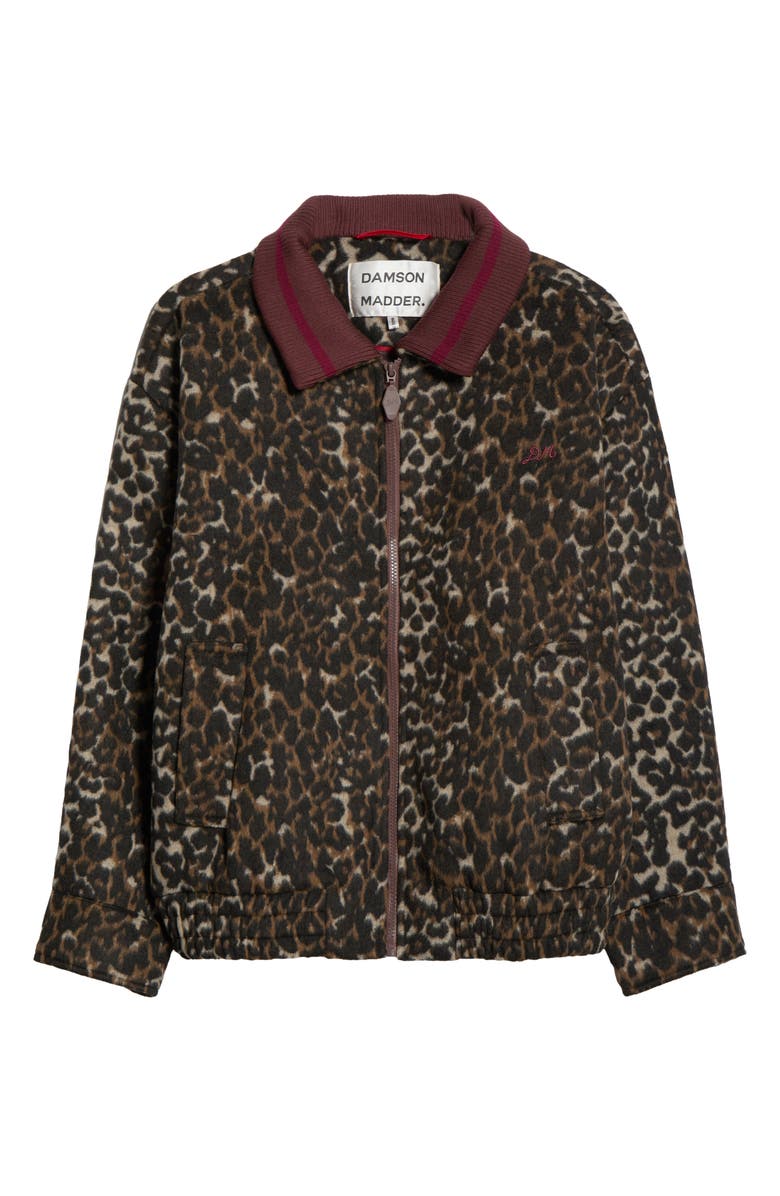 Damson Madder Pixie Leopard Print Bomber Jacket, Main, color, Leopard