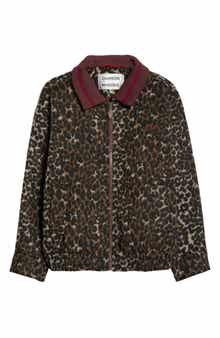 Damson Madder Pixie Leopard Print Bomber Jacket