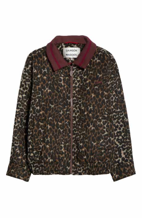 Damson Madder Pixie Leopard Print Bomber Jacket