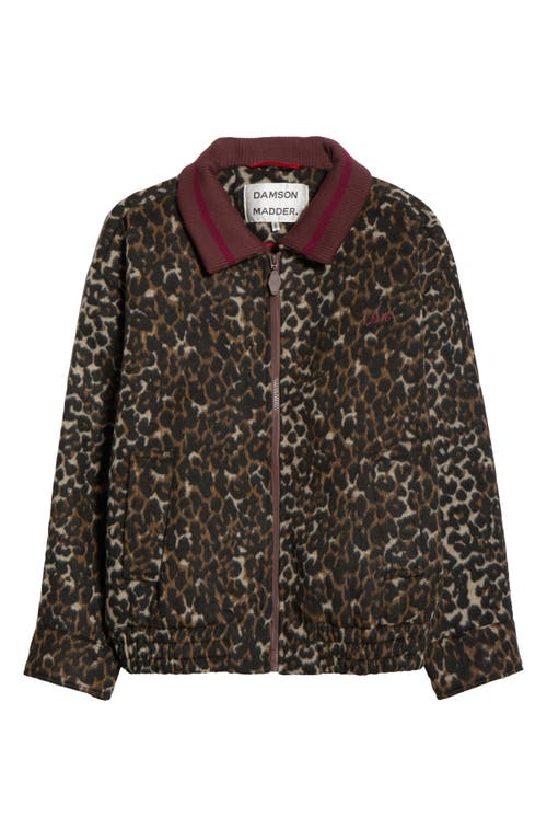 Damson Madder Pixie Leopard Print Bomber Jacket In Brown