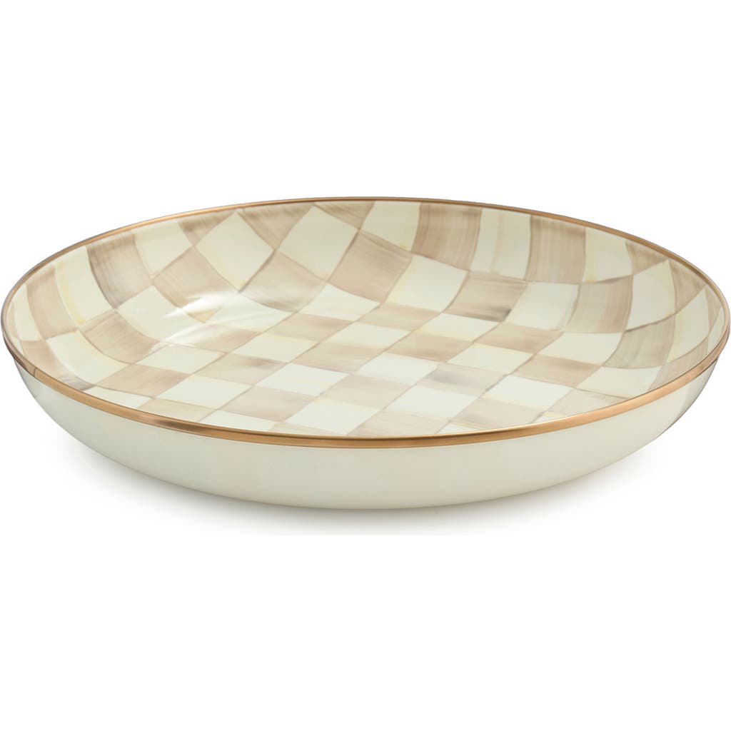Mackenzie-childs Mackenzie Childs Mocha Check Enameled Steel Abundant Bowl In Neutral