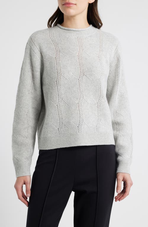 Wyeth Open Stitch Cashmere Sweater in Light Heather Grey 