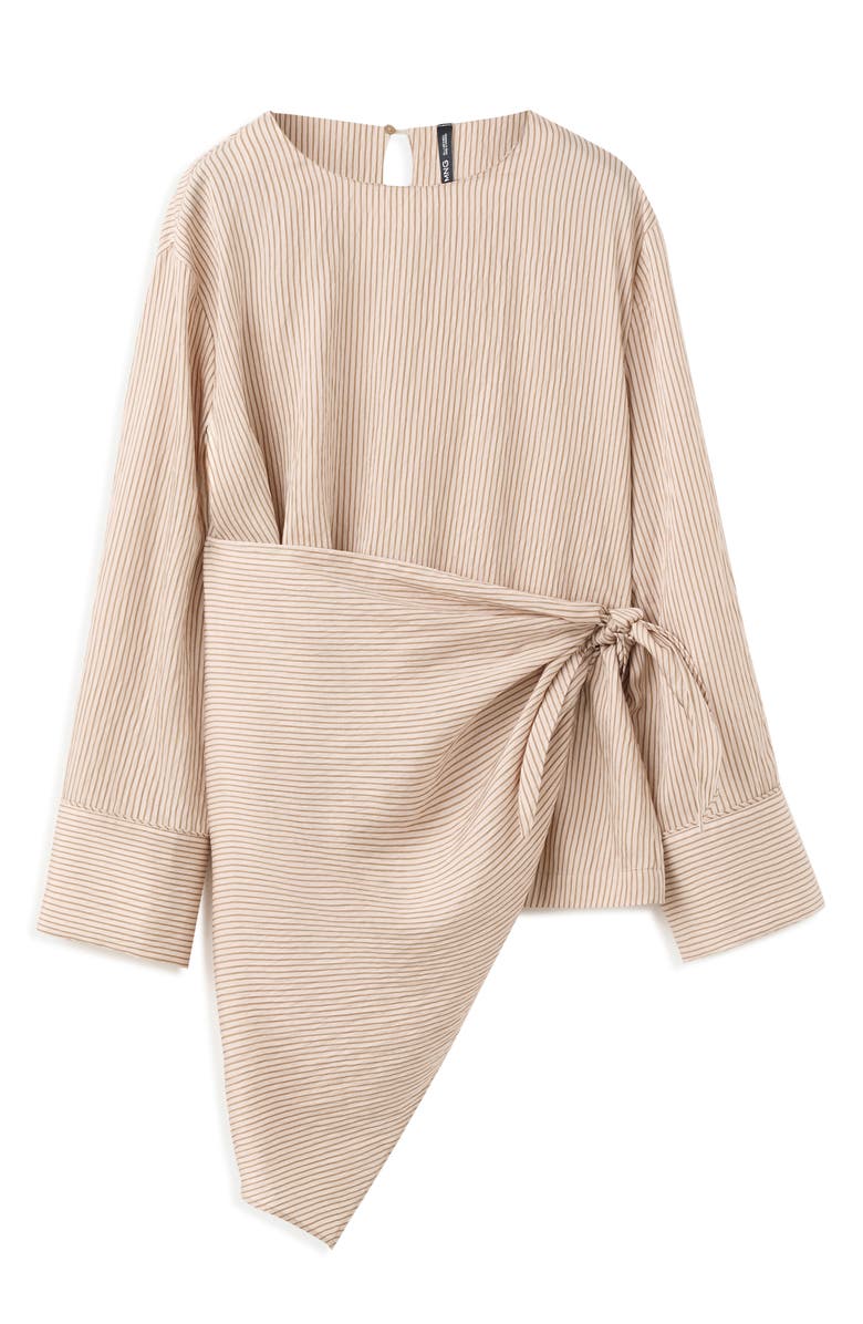 MANGO Stripe Knot Detail Asymmetric Top, Main, color, 