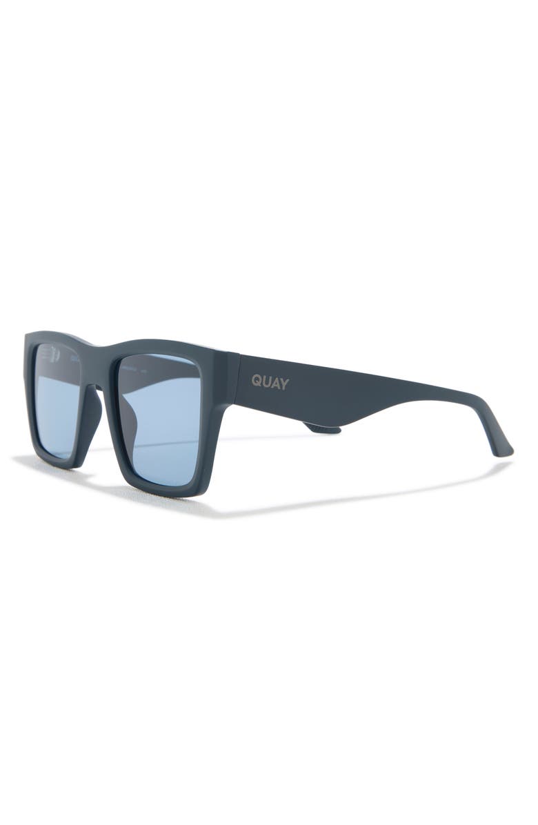 QUAY Fast Lane 52mm Square Sunglasses, Alternate, color, Matte Navy/ Dark Turquoise