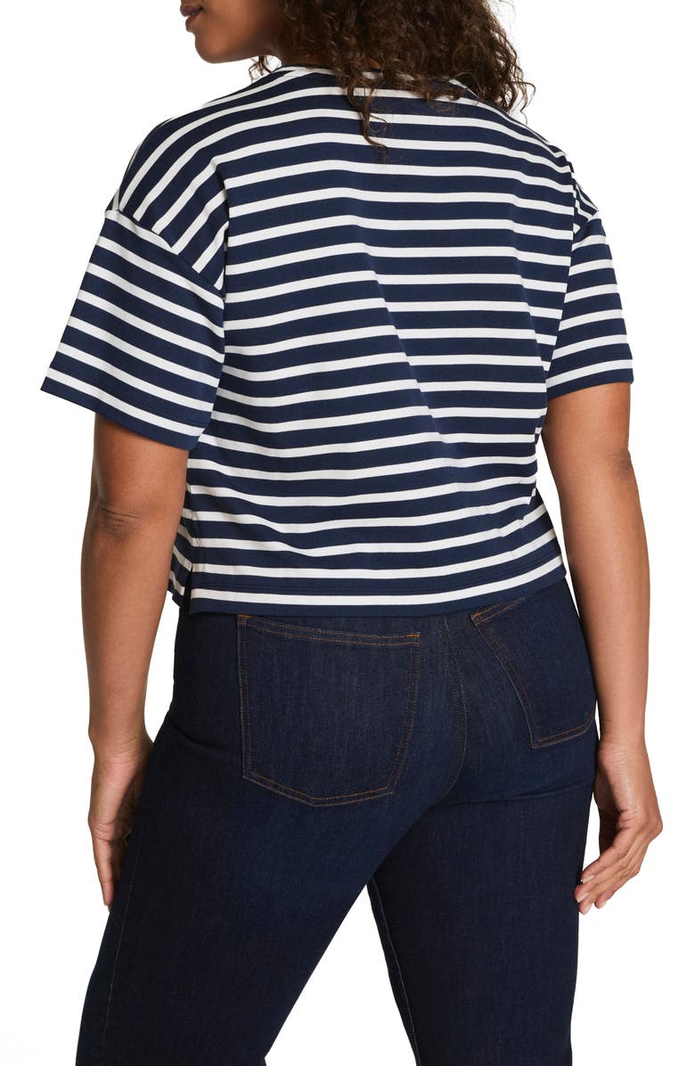 SPANX<sup>®</sup> Cool Cotton Stripe Crewneck T-Shirt, Main, color, 