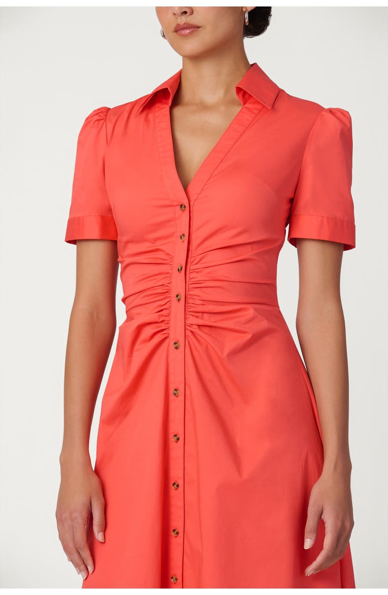 Shoshanna Cotton Poplin Barnet Dress, Alternate, color, Tangerine