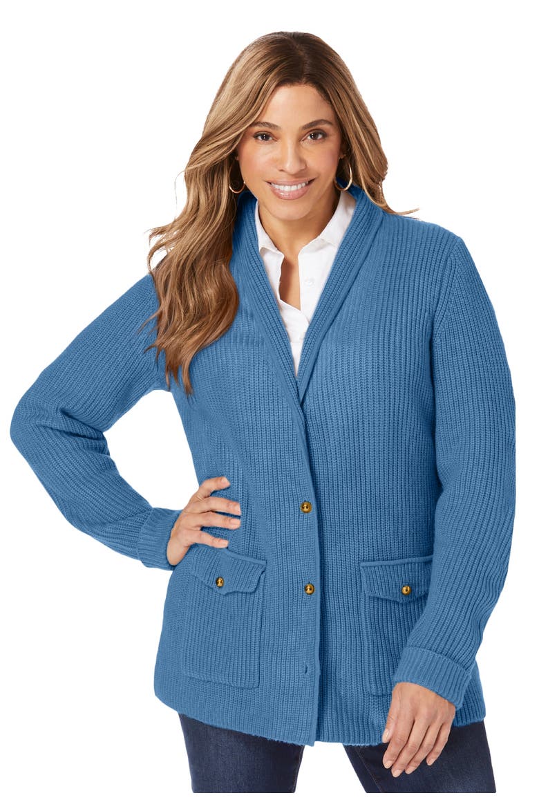 Shaker Blazer, Main, color, DUSTY INDIGO