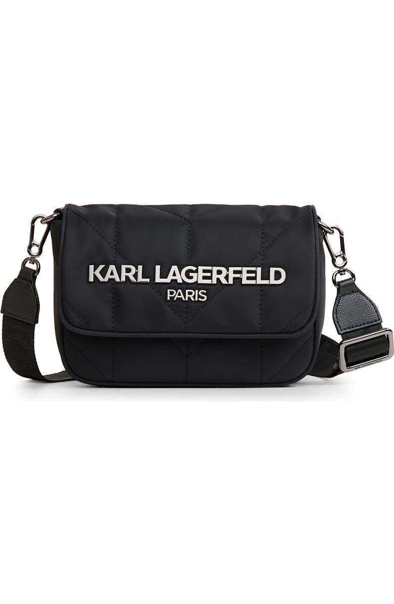 KARL LAGERFELD PARIS Voyage Messenger, Main, color, Black/Dark Gunmetal