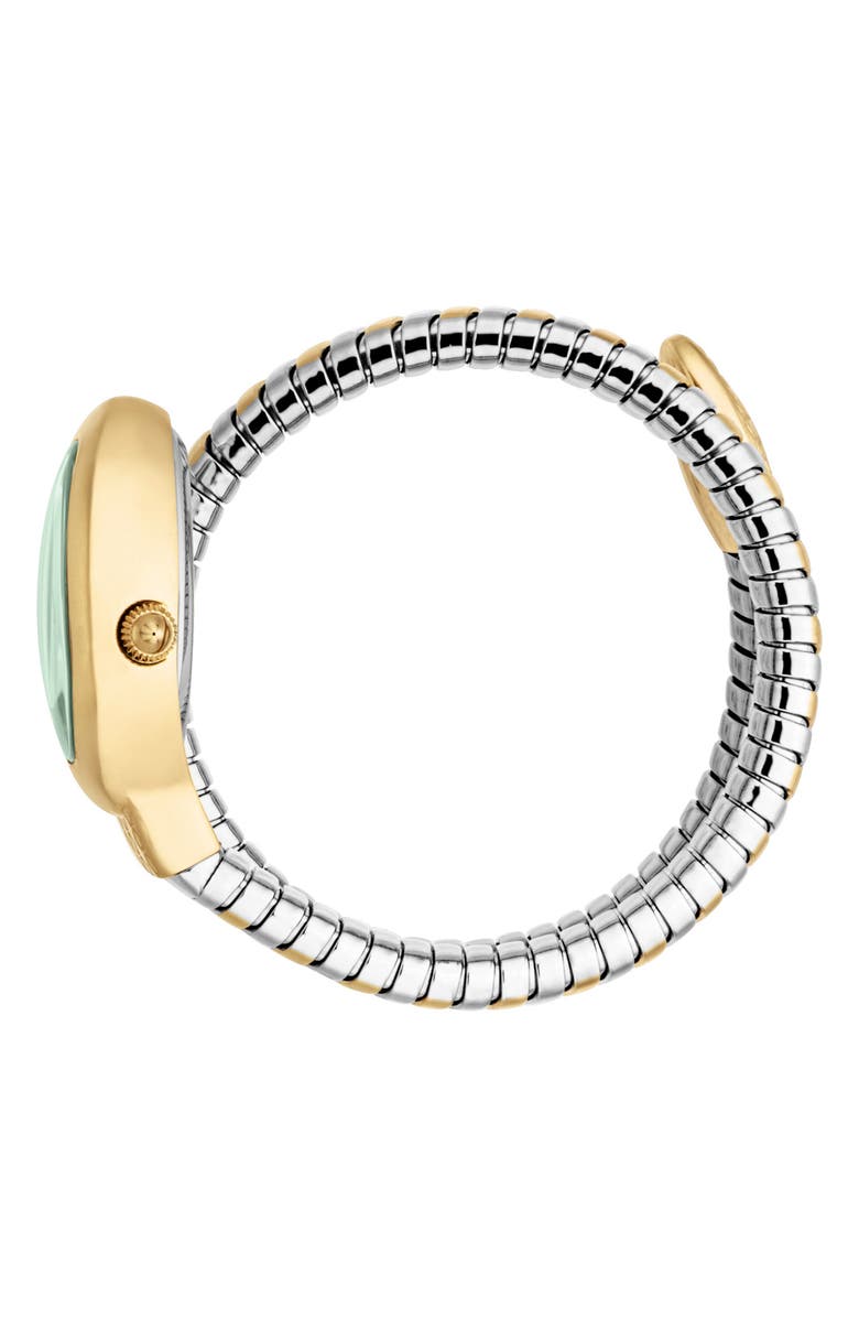 Just Cavalli Snake Wraparound Bracelet Watch, 22mm x 33.5mm, Alternate, color, Two Tone Silver/ Gold/ Green