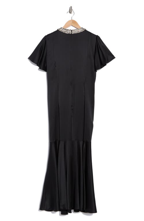 Cinq À Sept Sharma Short Sleeve Silk Maxi Dress In Black