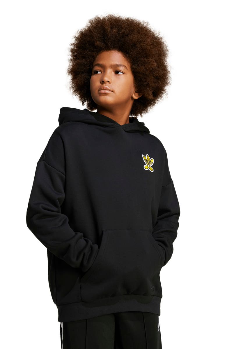 adidas Originals x Smiley World Kids' Cotton Hoodie, Alternate, color, 