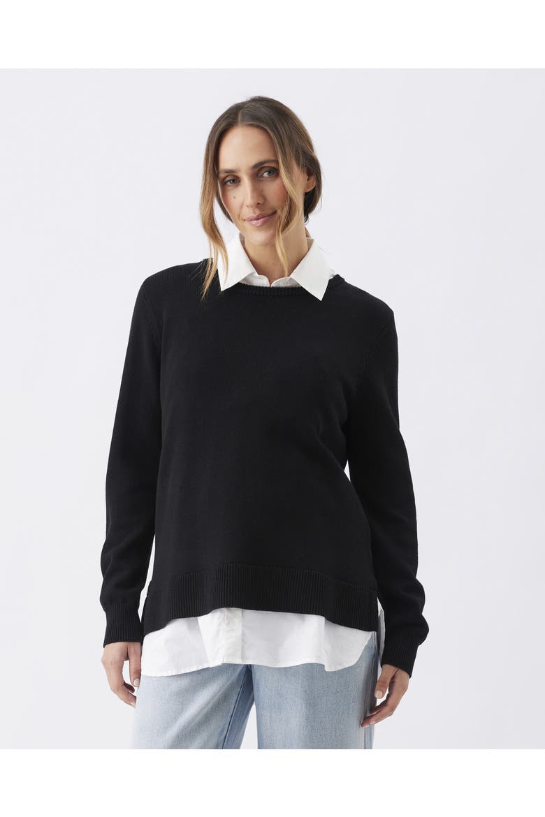 Tori Detachable Nursing Knit, Alternate, color, Black / White
