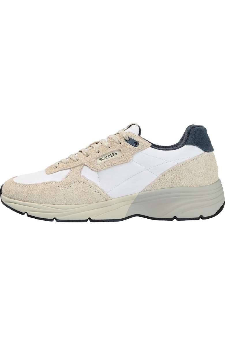 Scalpers Contrasting Suede Sneaker, Alternate, color, White