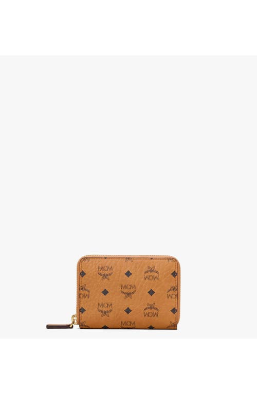 Mcm Zip Wallet In Brown