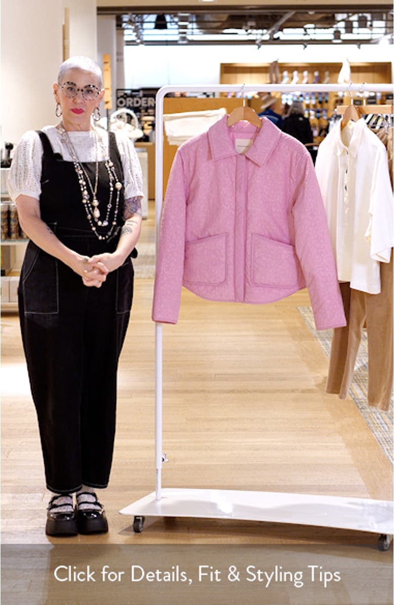 Floral Puffer Shirt Jacket, sales video thumbnail