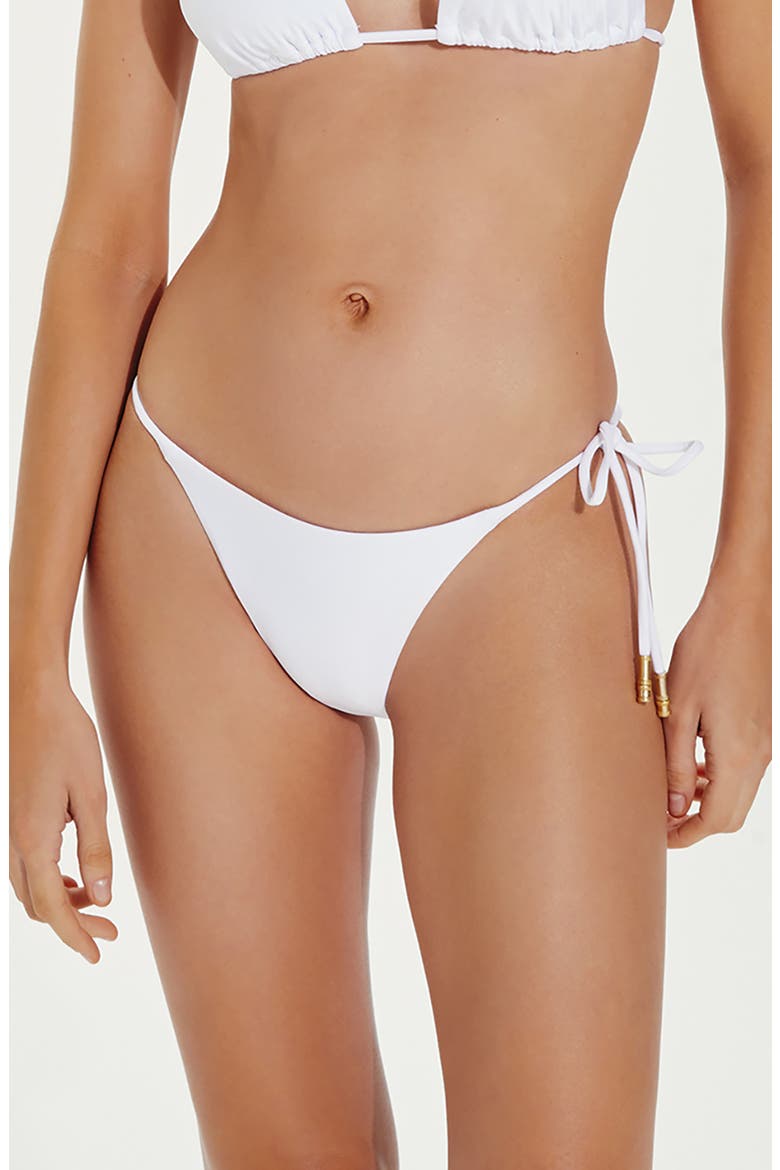 Solid Tie Side Full Bikini Bottoms, Main, color, WHITE