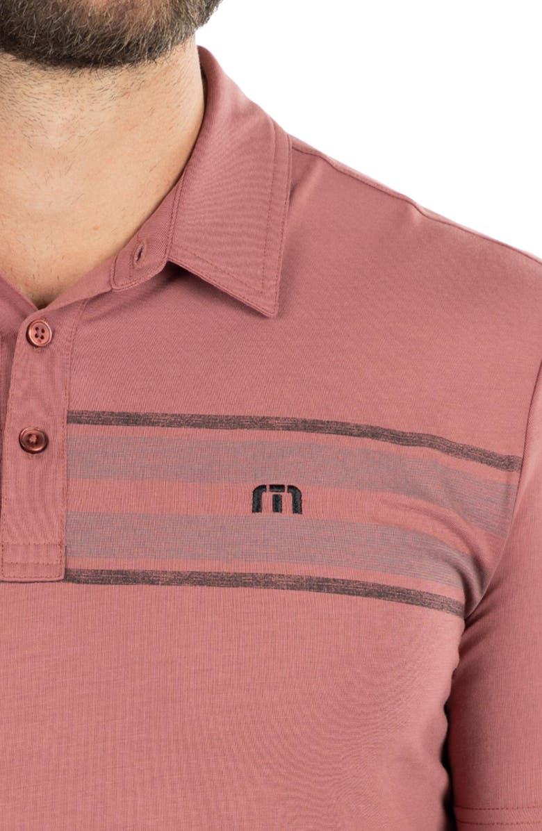 TravisMathew Red River Stretch Golf Polo, Alternate, color, Roan Rouge